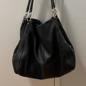 Vintage Coach Black Leather Shoulder Bag